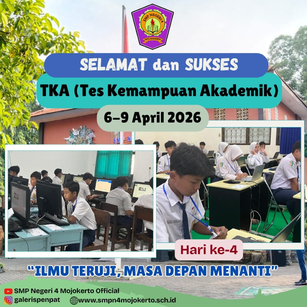 TKA SMPN 4 Tahun 2026, hari ke-4 9 April 2026