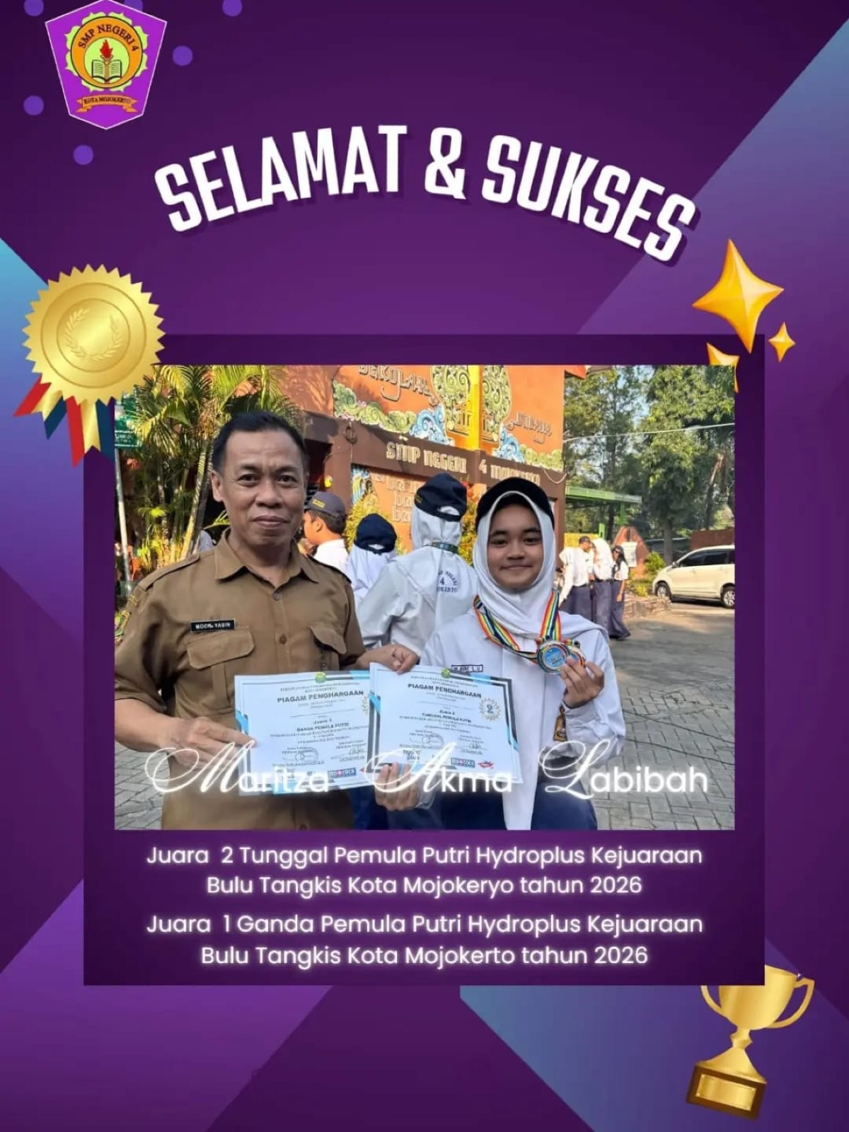Selamat Meraih Prestasi Maritza Akma